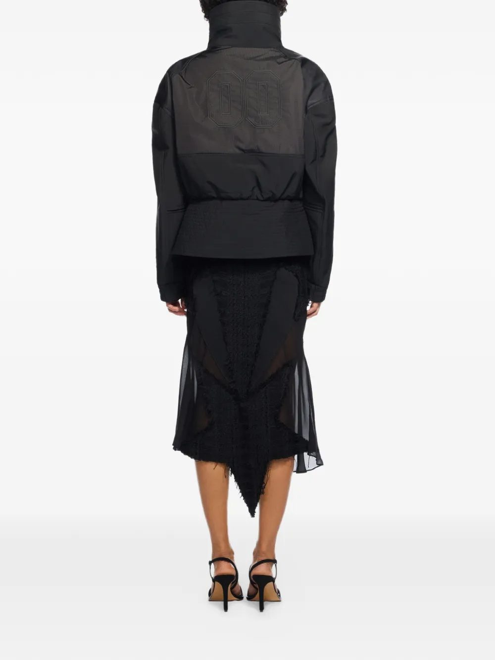 Off-White Bomberjack met peplum afwerking Zwart