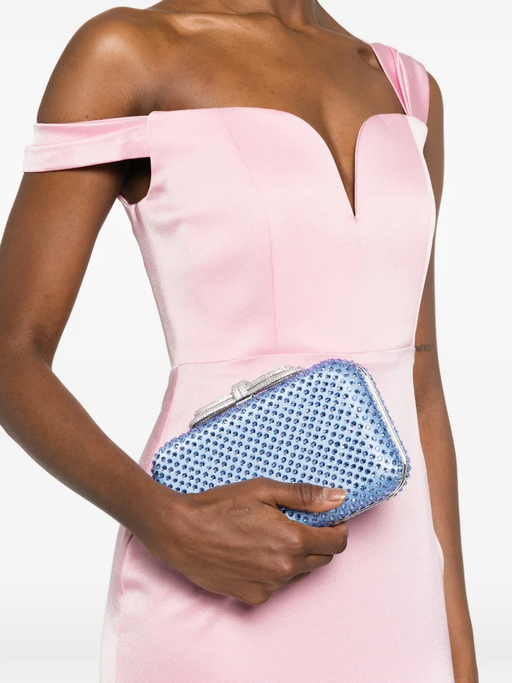  Mach & Mach Crystal-embellished Clutch Bag - Blue 