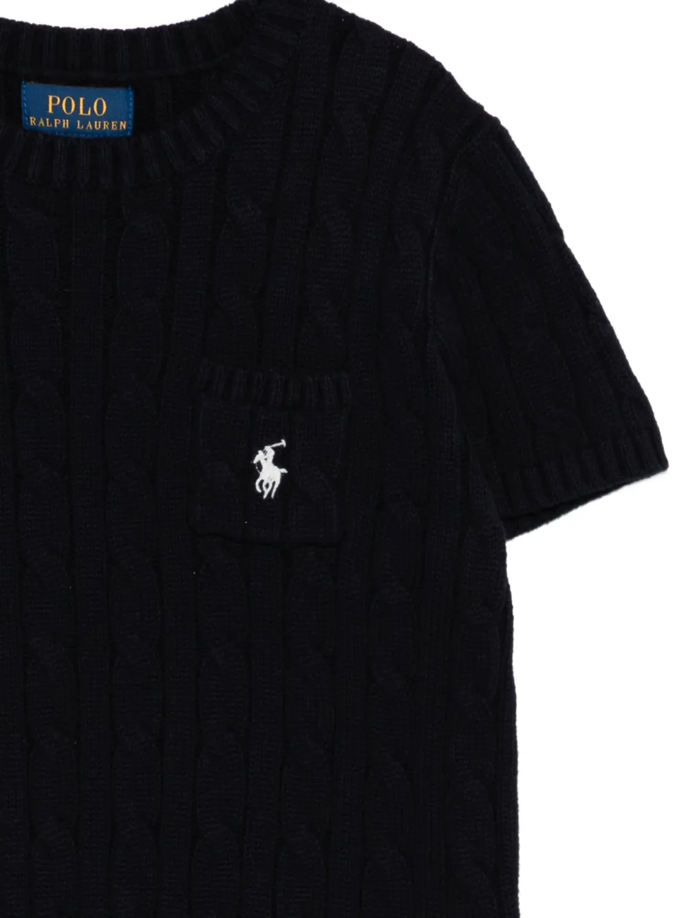 POLO RALPH LAUREN KIDS Kabelgebreide trui met korte mouwen Blauw