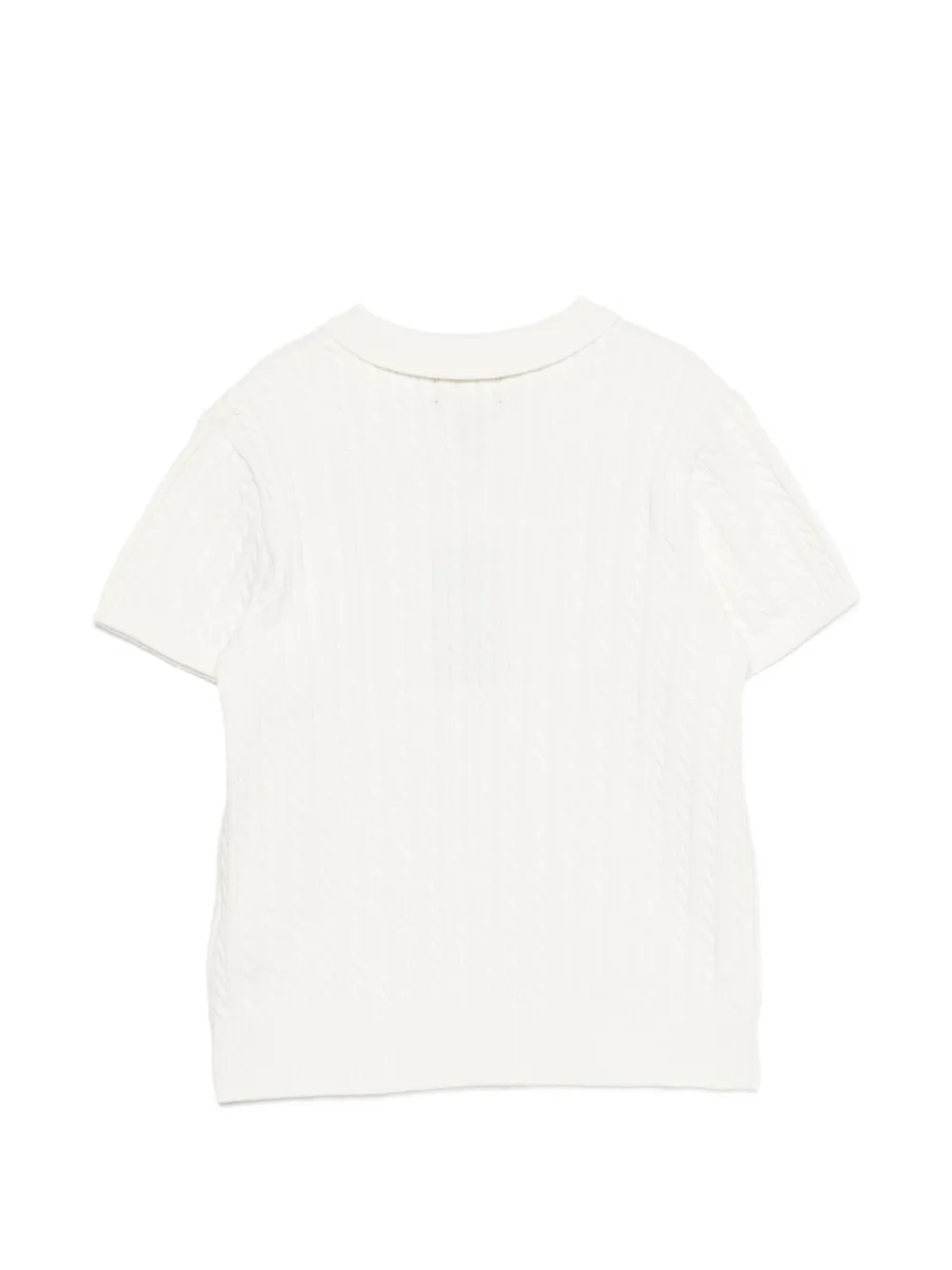 POLO RALPH LAUREN KIDS Kabelgebreid poloshirt Wit