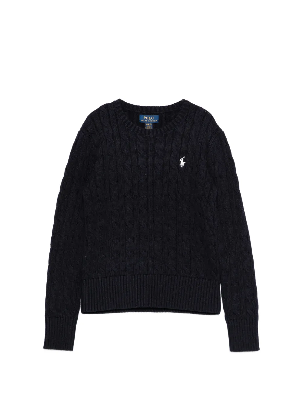 POLO RALPH LAUREN KIDS cable-knit logo sweater - Blu