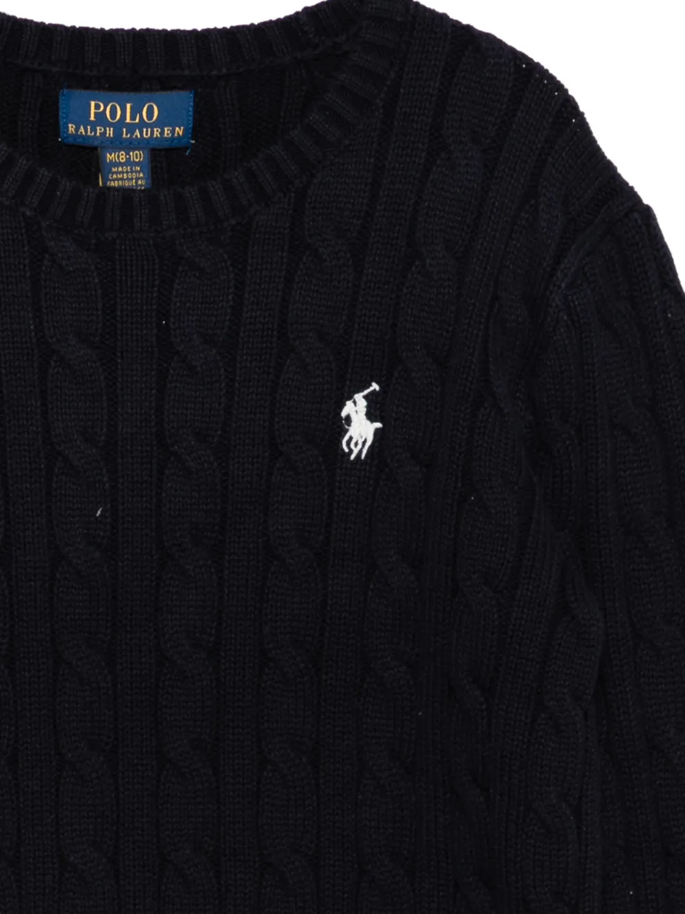 POLO RALPH LAUREN KIDS Kabelgebreide trui met logo Blauw