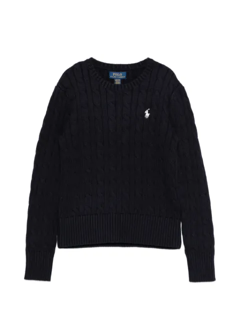 POLO RALPH LAUREN KIDS suéter en tejido de ochos con logo