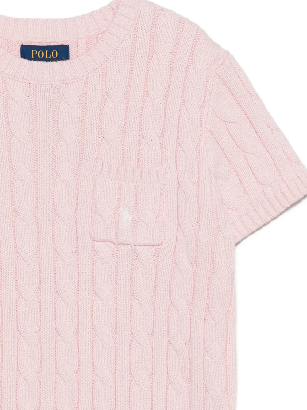 cable-knit pocket T-Shirt