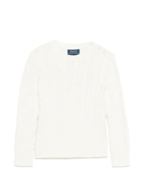 POLO RALPH LAUREN KIDS kabelstrikket sweater med skulderknapper