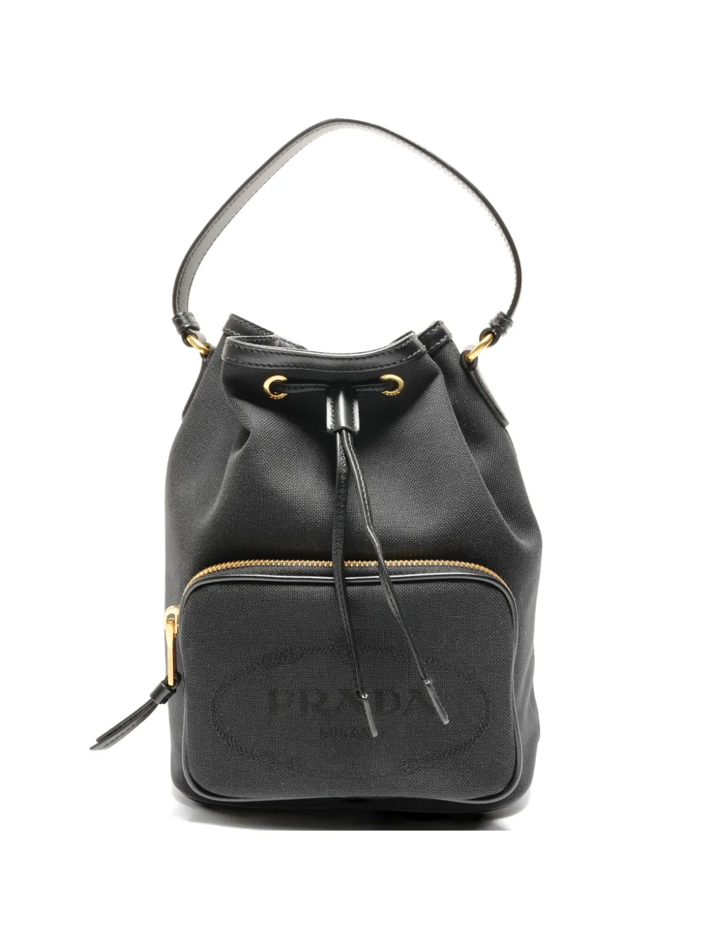 Prada Pre-Owned 2010s logo-detail bucket bag - Nero