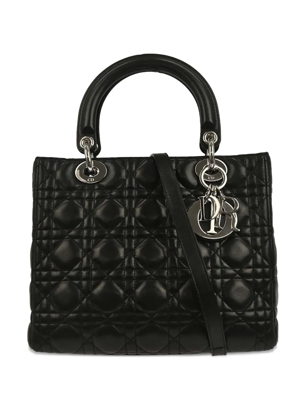 Christian Dior Pre-Owned Borsa tote Lady Dior in pelle con motivo Cannage anni 2005 - Nero