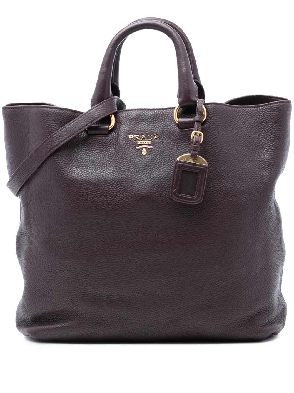 Prada Pre-Owned 2013-2025 Vitello Daino Open Convertible Tote satchel - Viola