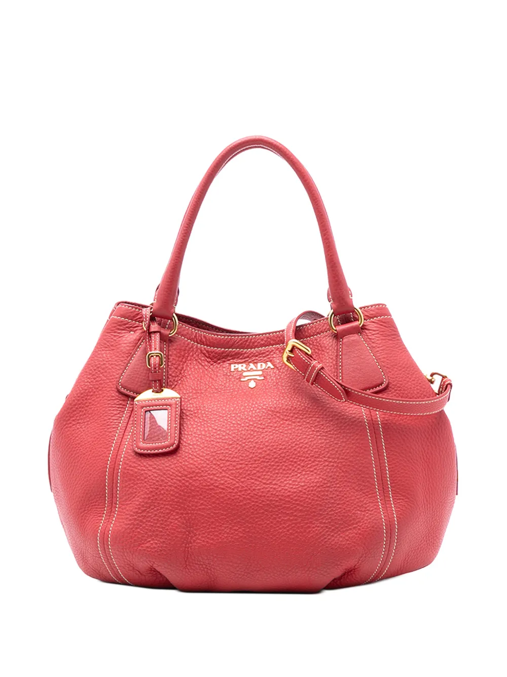 Prada Pre-Owned Borsa tote Vitello Daino Open convertibile 2000-2025 - Rosso
