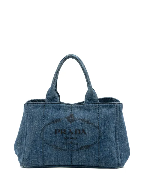 Prada Pre-Owned 2013-2025 Denim Canapa Logo satchel