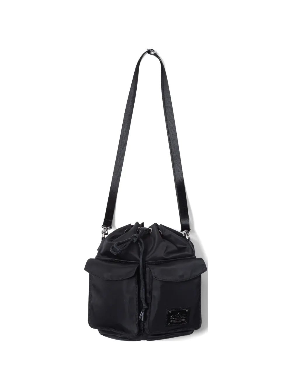 Makavelic drawstring double-pocket shoulder bag - Nero