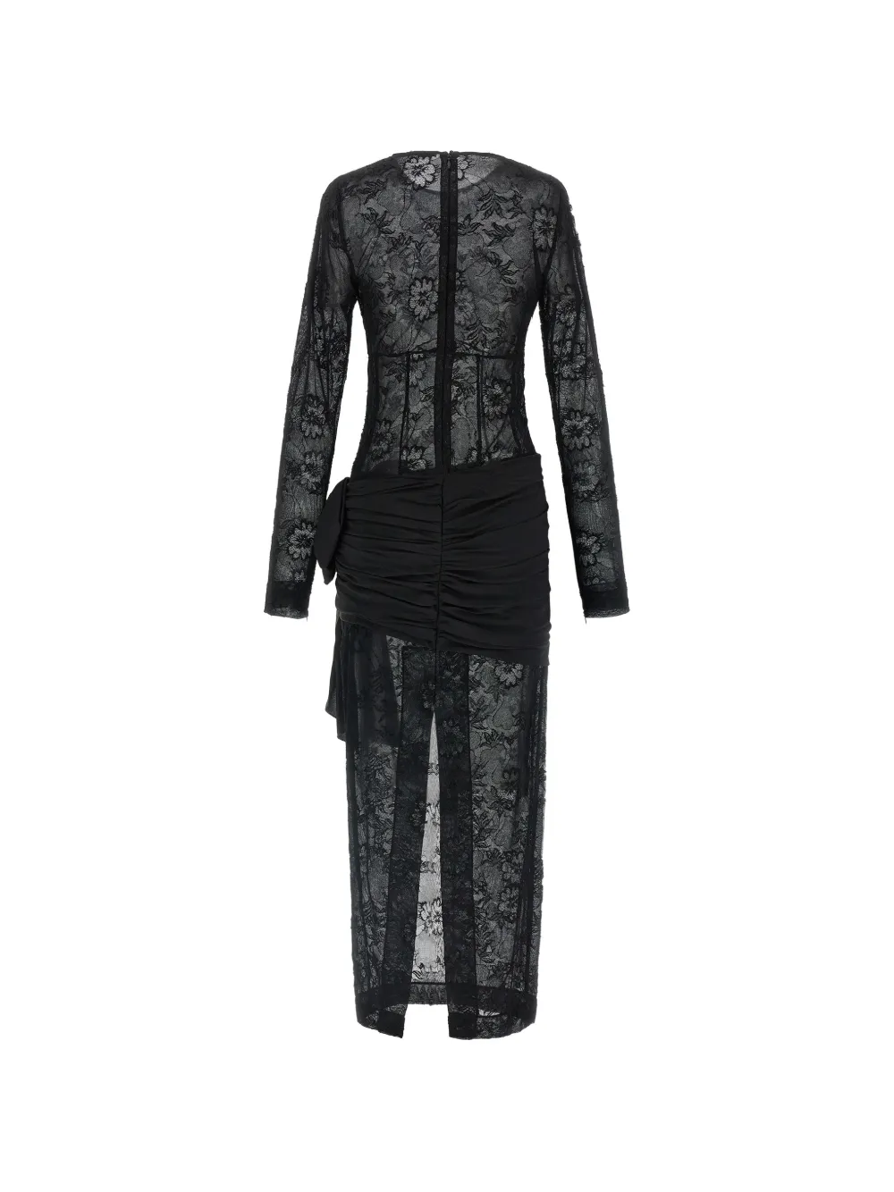  Alessandra Rich Lace Bow Dress - Black 