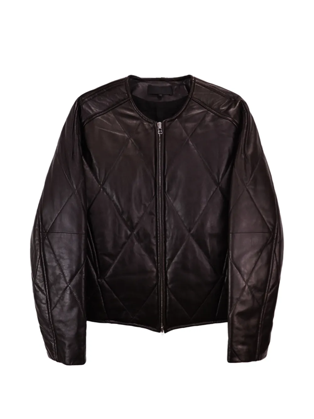 Omar Afridi quilted leather jacket - Braun