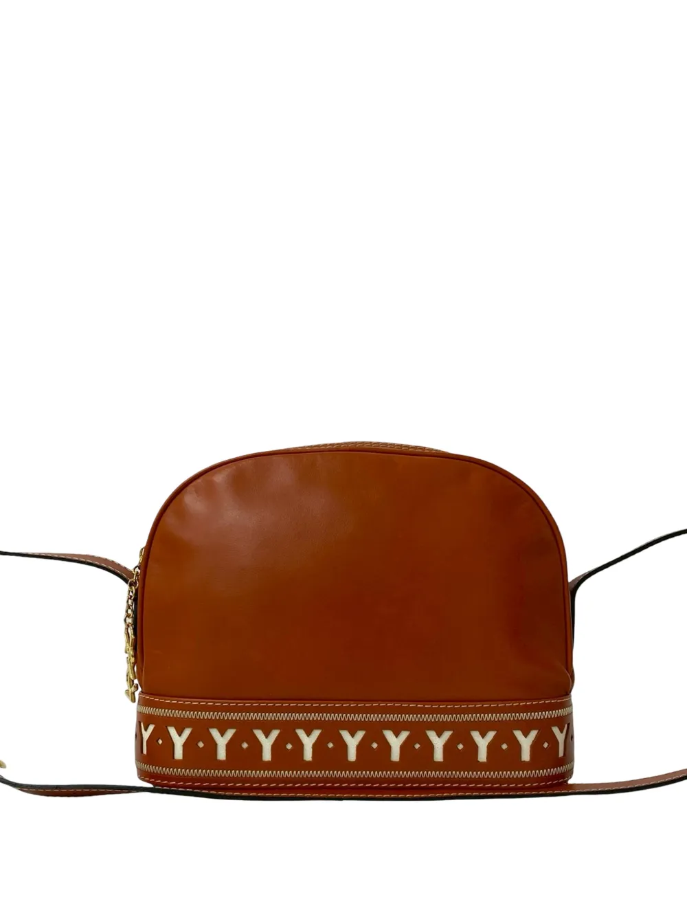 Saint Laurent Pre-Owned Borsa a tracolla in pelle con cut-out Y XX secolo - Marrone