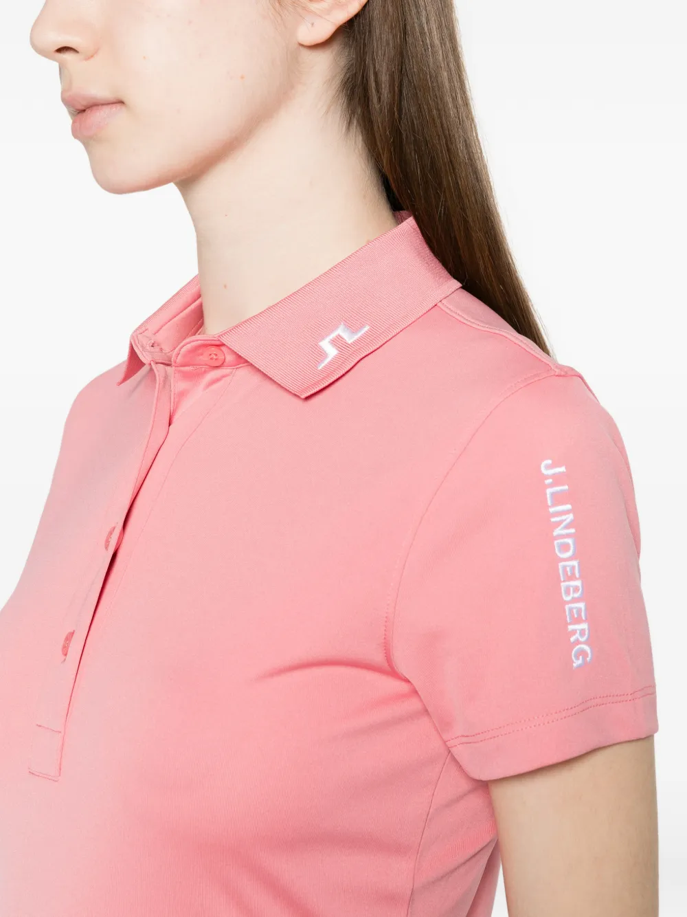 J.Lindeberg Tour Tech polotop met knopen Roze