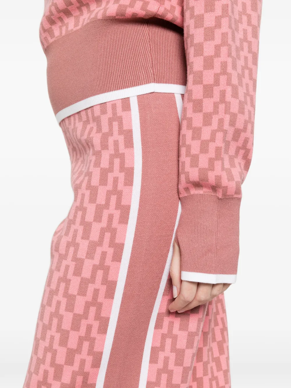 J.Lindeberg Kera gestreepte broek met jacquard Roze
