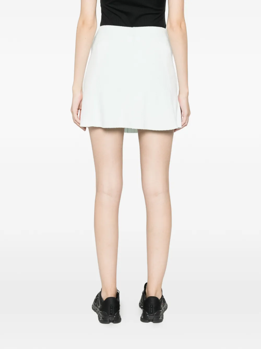 J.Lindeberg Tanya ribgebreide mini-rok met contrast Groen