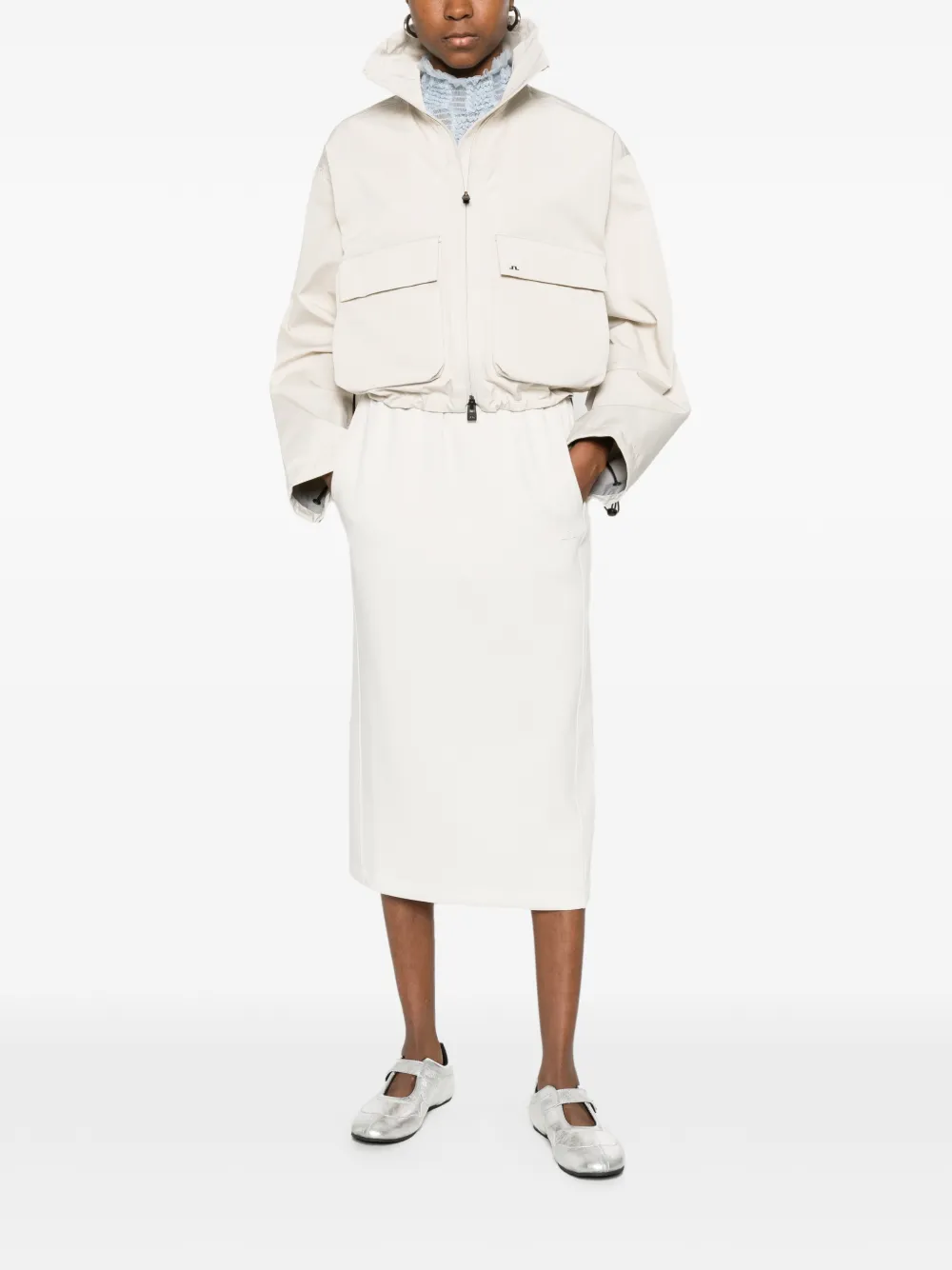  J.lindeberg Paula Jersey Midi Skirt - Neutrals 