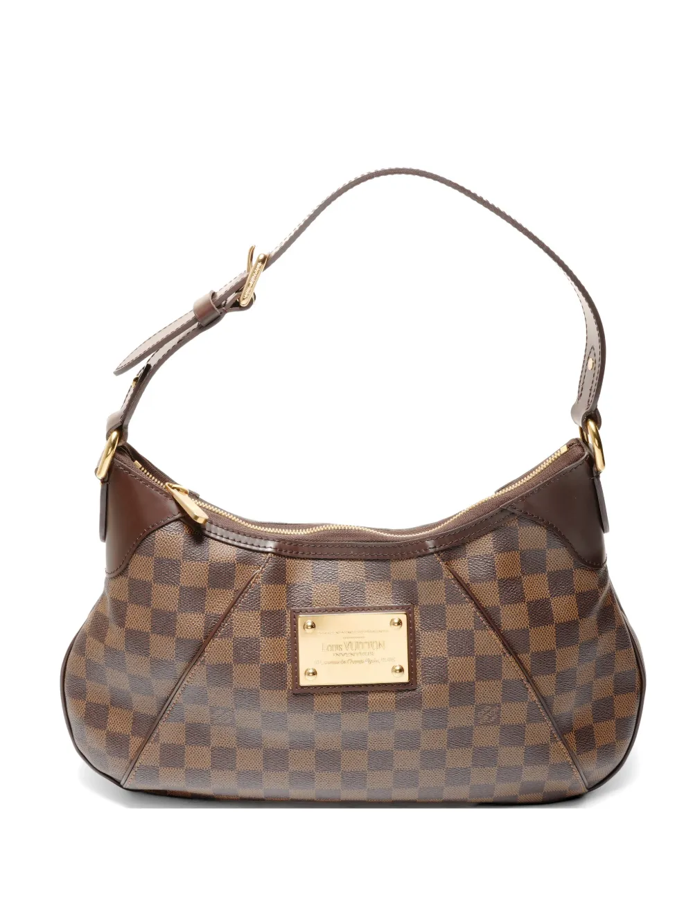 Louis Vuitton Pre-Owned 2008 GM Thames check shoulder bag - Marrone