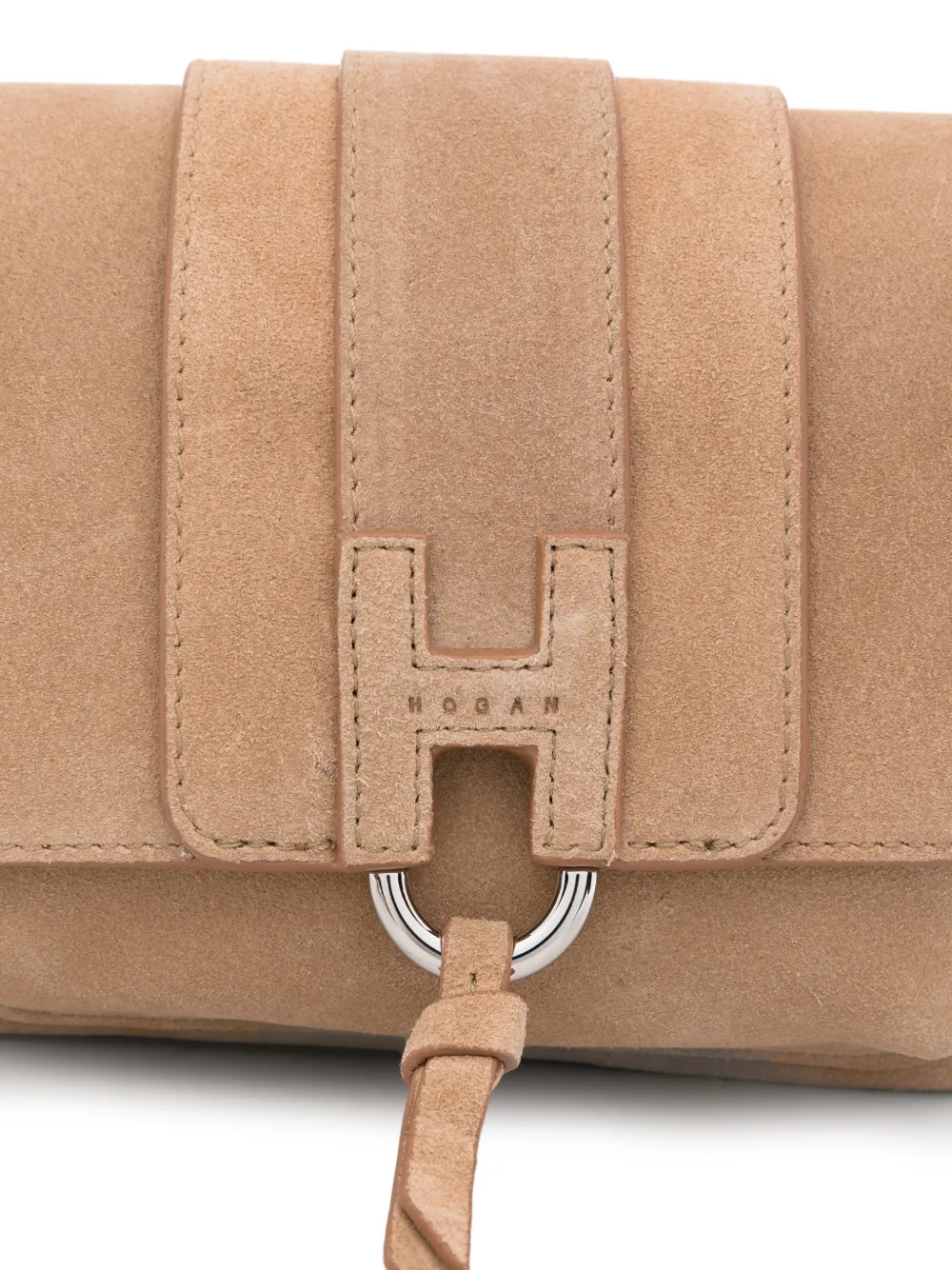 Hogan Trend Flap suède schoudertas Beige