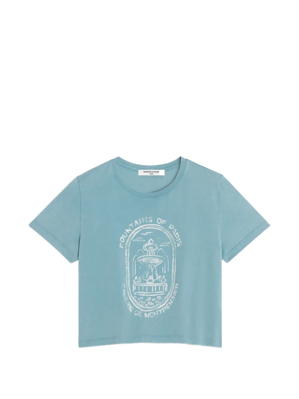 Maison Kitsuné fountain-stamp faded Baby T-shirt - Blu