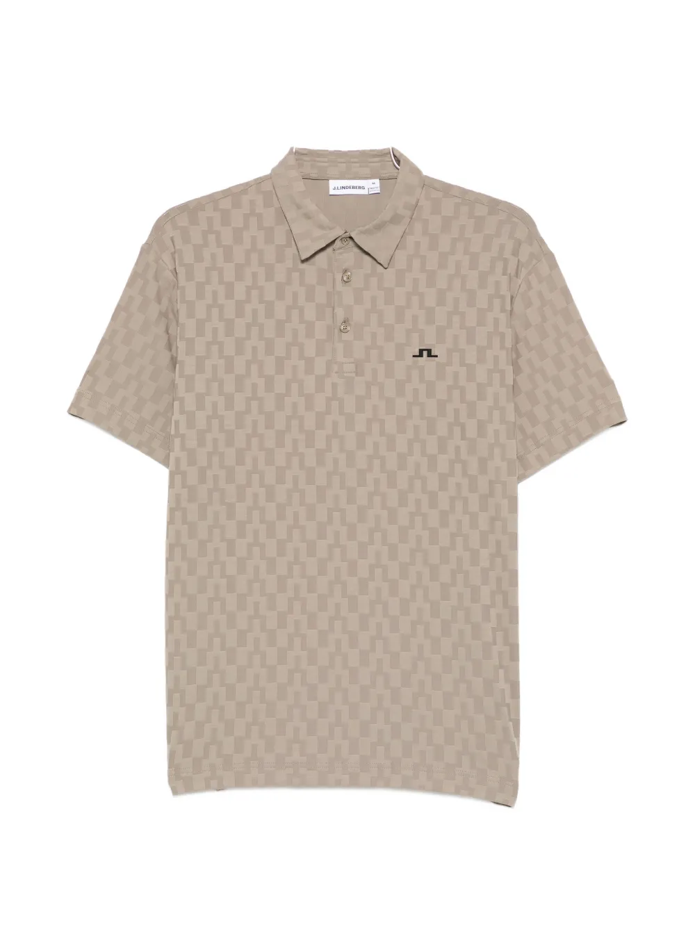 J.Lindeberg Kofe checkered short-sleeve polo - Braun
