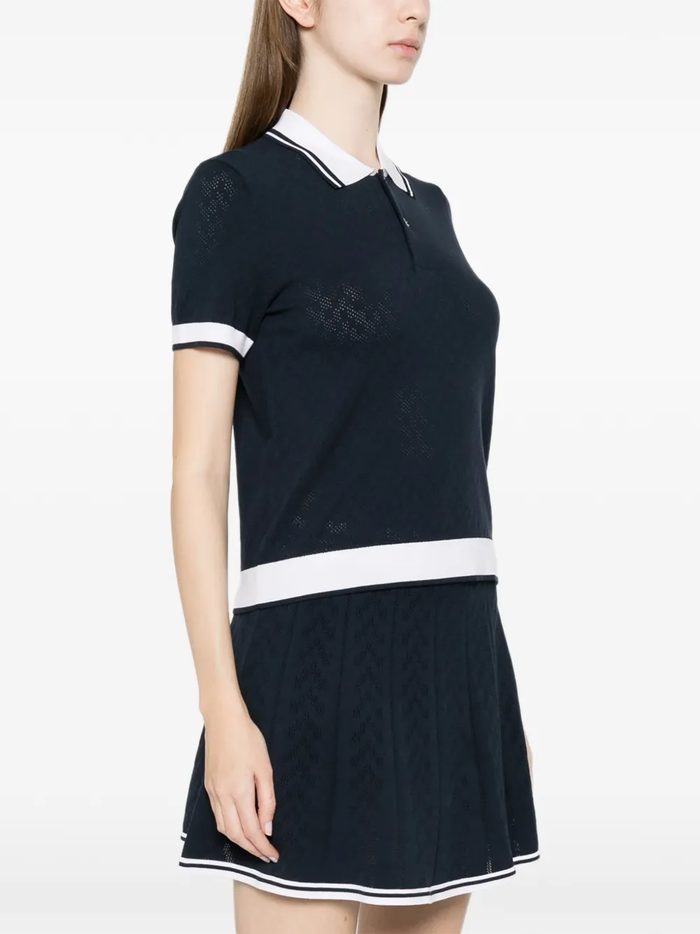  J.lindeberg Polly Pointelle Polo Top - Blue 