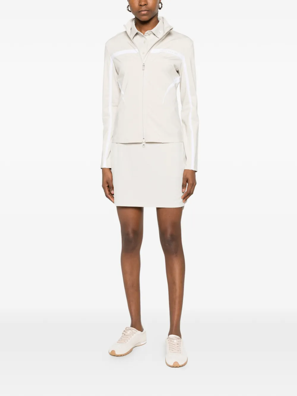  J.lindeberg Striped Zip Knitwear - Neutrals 