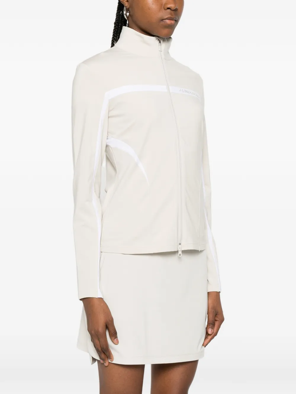  J.lindeberg Striped Zip Knitwear - Neutrals 