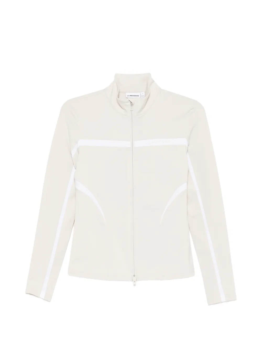 J. Lindeberg Striped Zip Knitwear In Gray