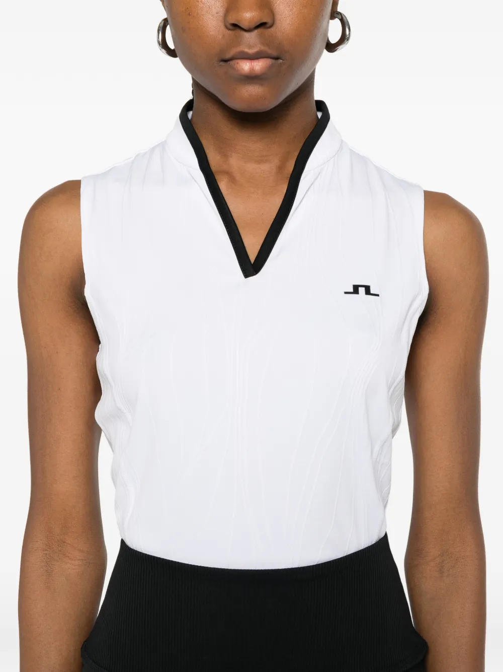 J.Lindeberg Mila top met V-hals en logo Wit