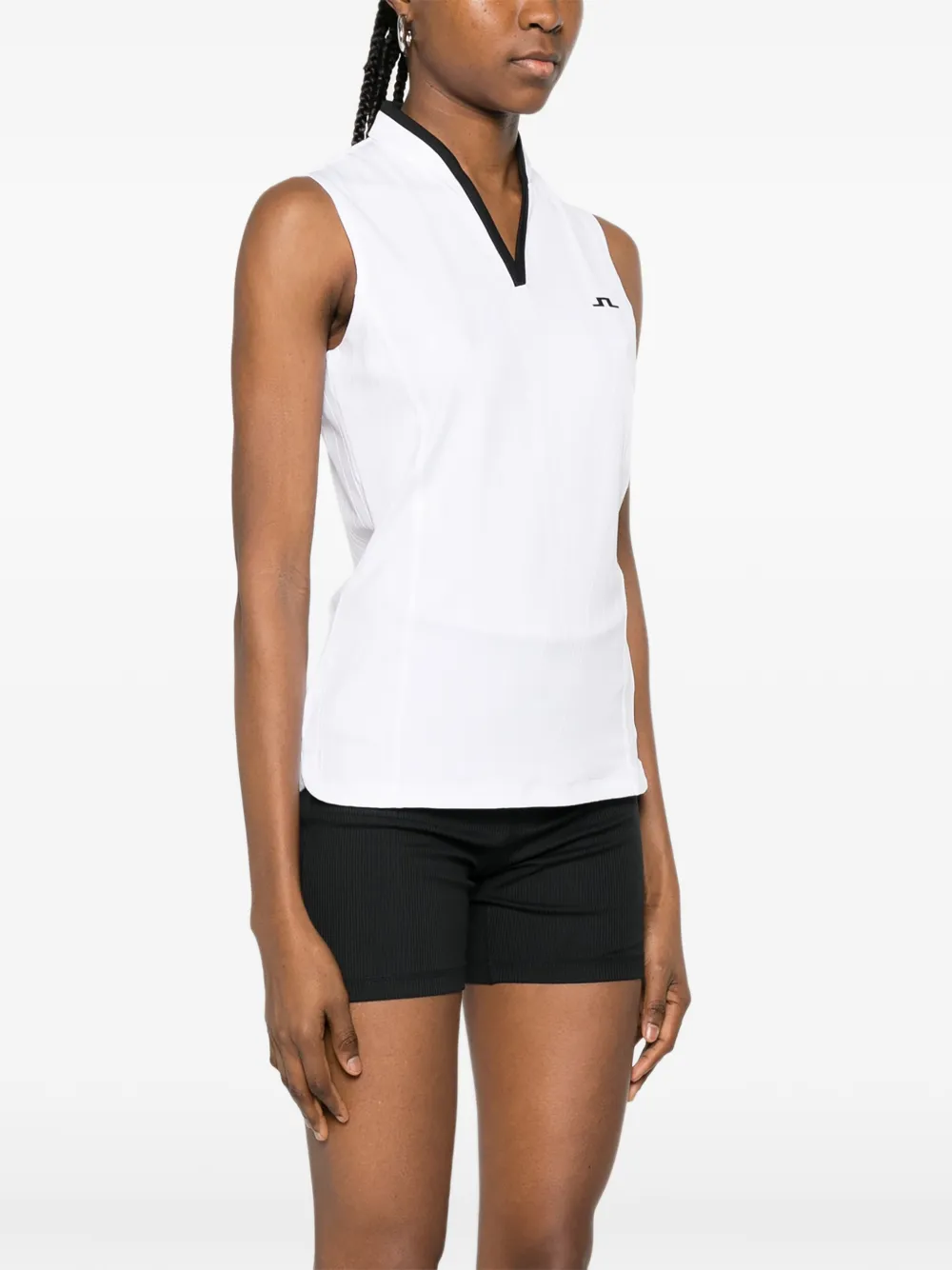  J.lindeberg Mila V-neck Logo Top - White 