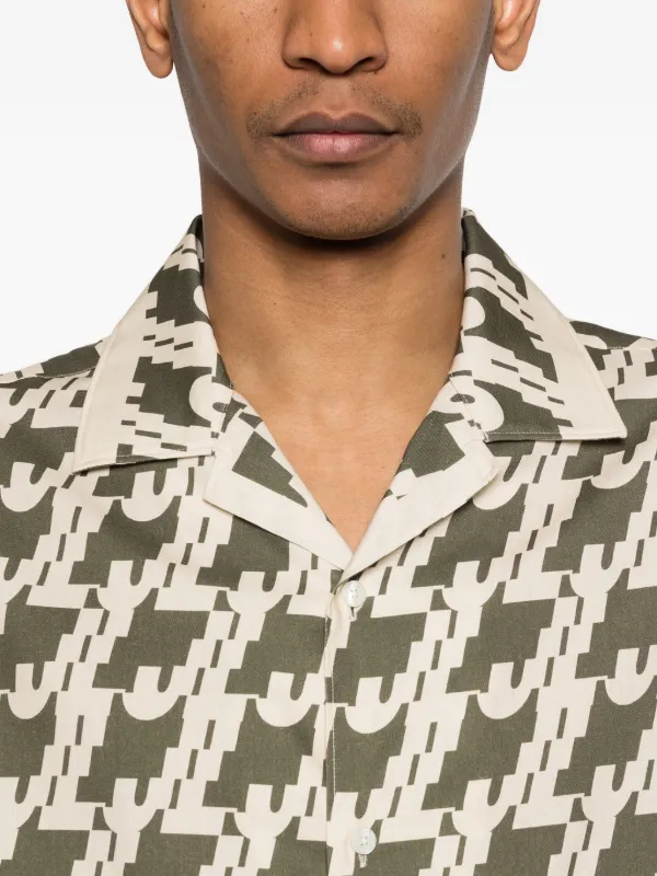 j lindeberg dress shirts J. Lindeberg Border Print Resort Shirt