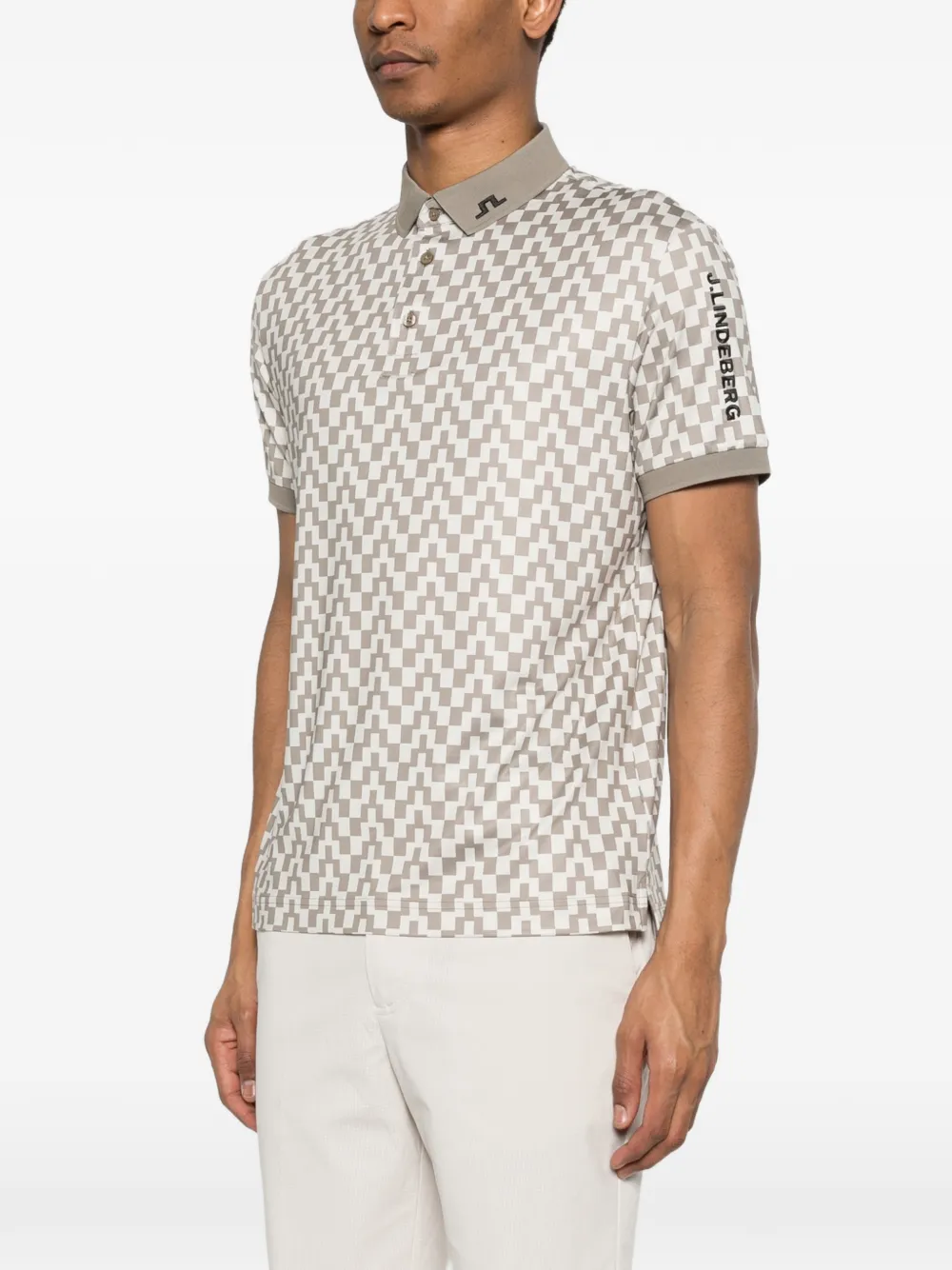 J.Lindeberg Tour poloshirt met print Beige