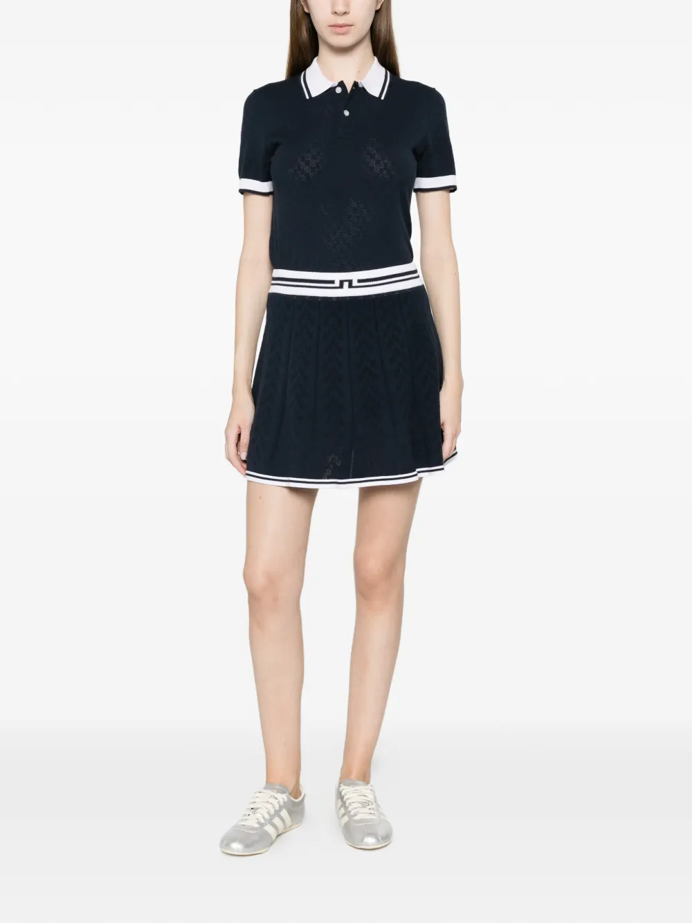J.Lindeberg Pamela pointelle gebreide mini-rok Blauw