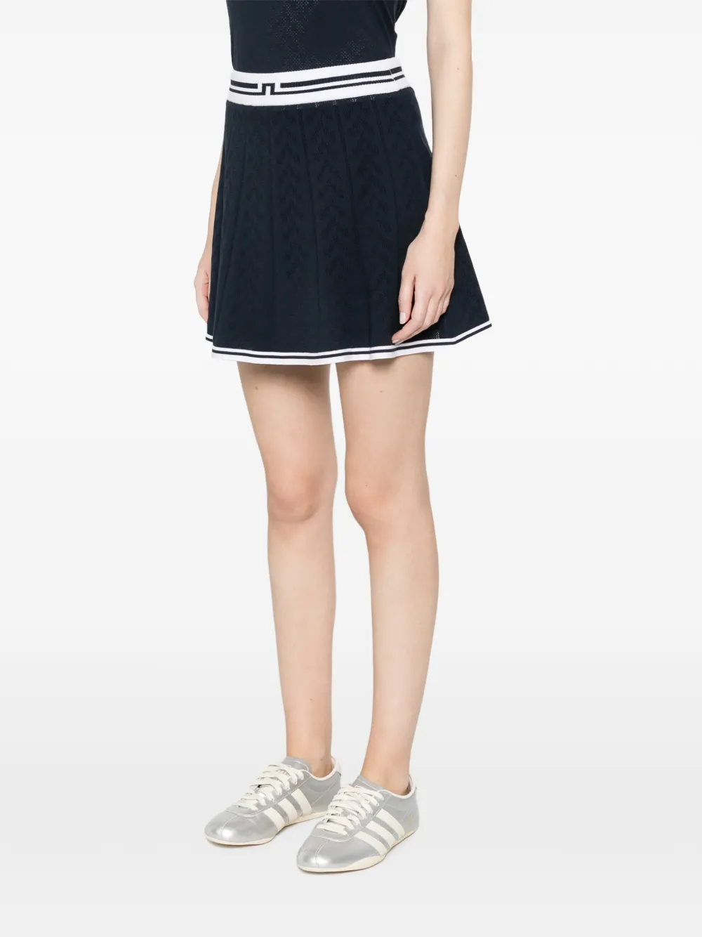 J.Lindeberg Pamela pointelle gebreide mini-rok Blauw