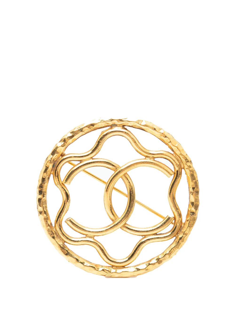 CHANEL Pre-Owned Spilla CC tonda placcata oro 1950-1990