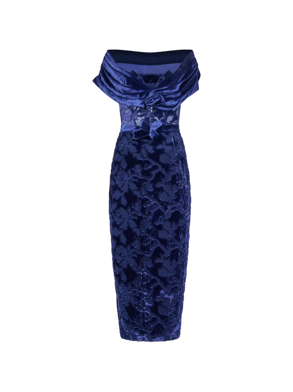 Araftu Floral Off-shoulder Dress In Blue