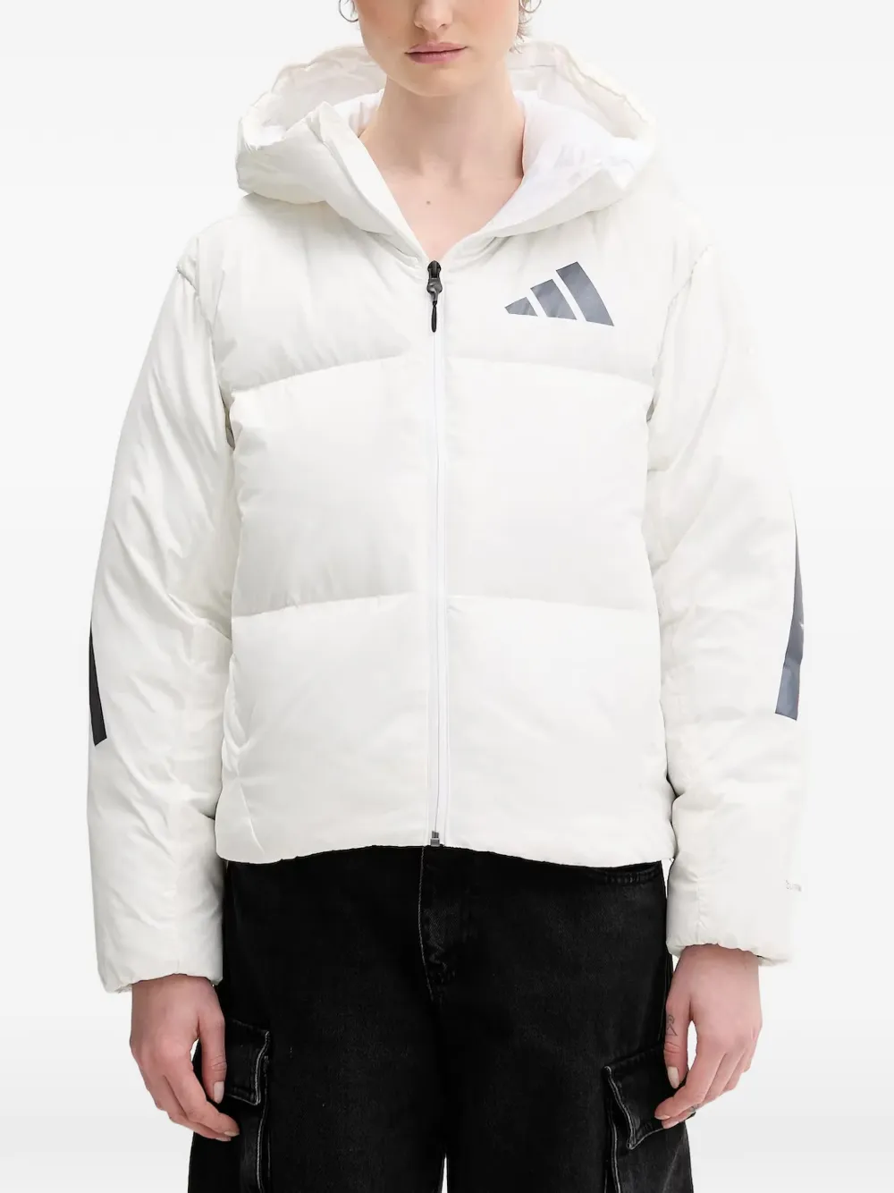 adidas hooded puffer jacket - Bianco