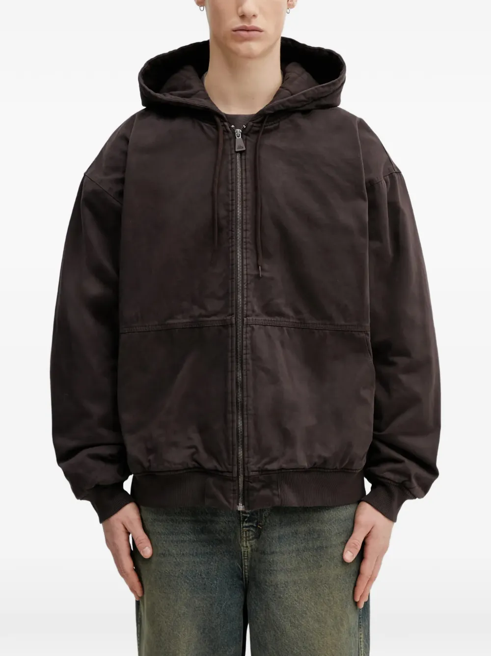 adidas hooded zip jacket - Braun