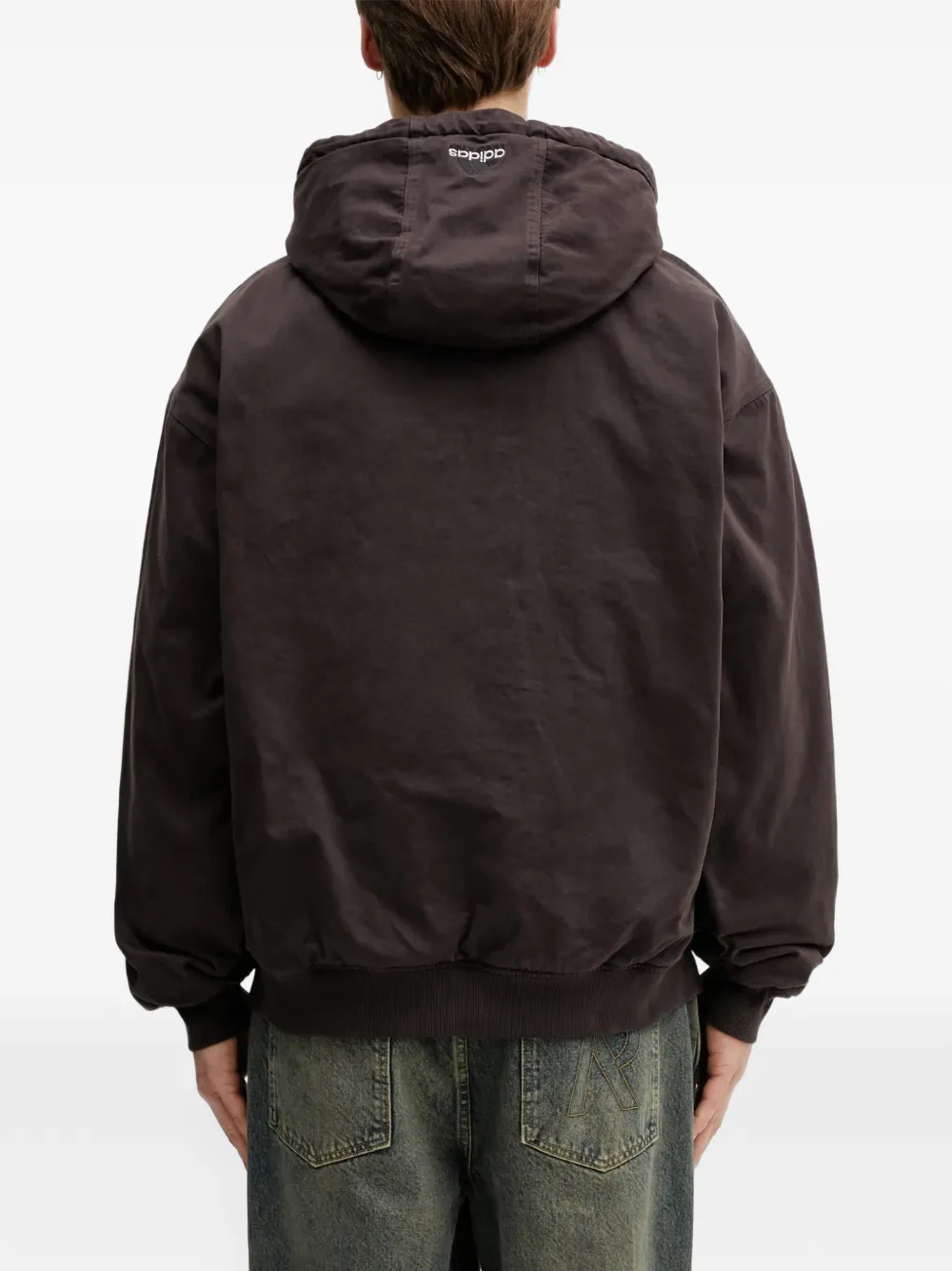  Adidas Hooded Zip Jacket - Brown 