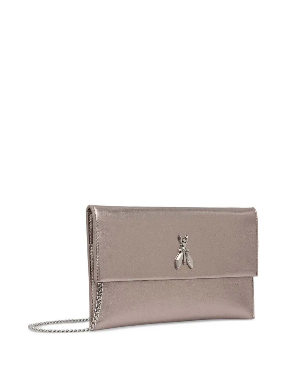 Patrizia Pepe Clutch met Fly-applicatie en ketting Zilver