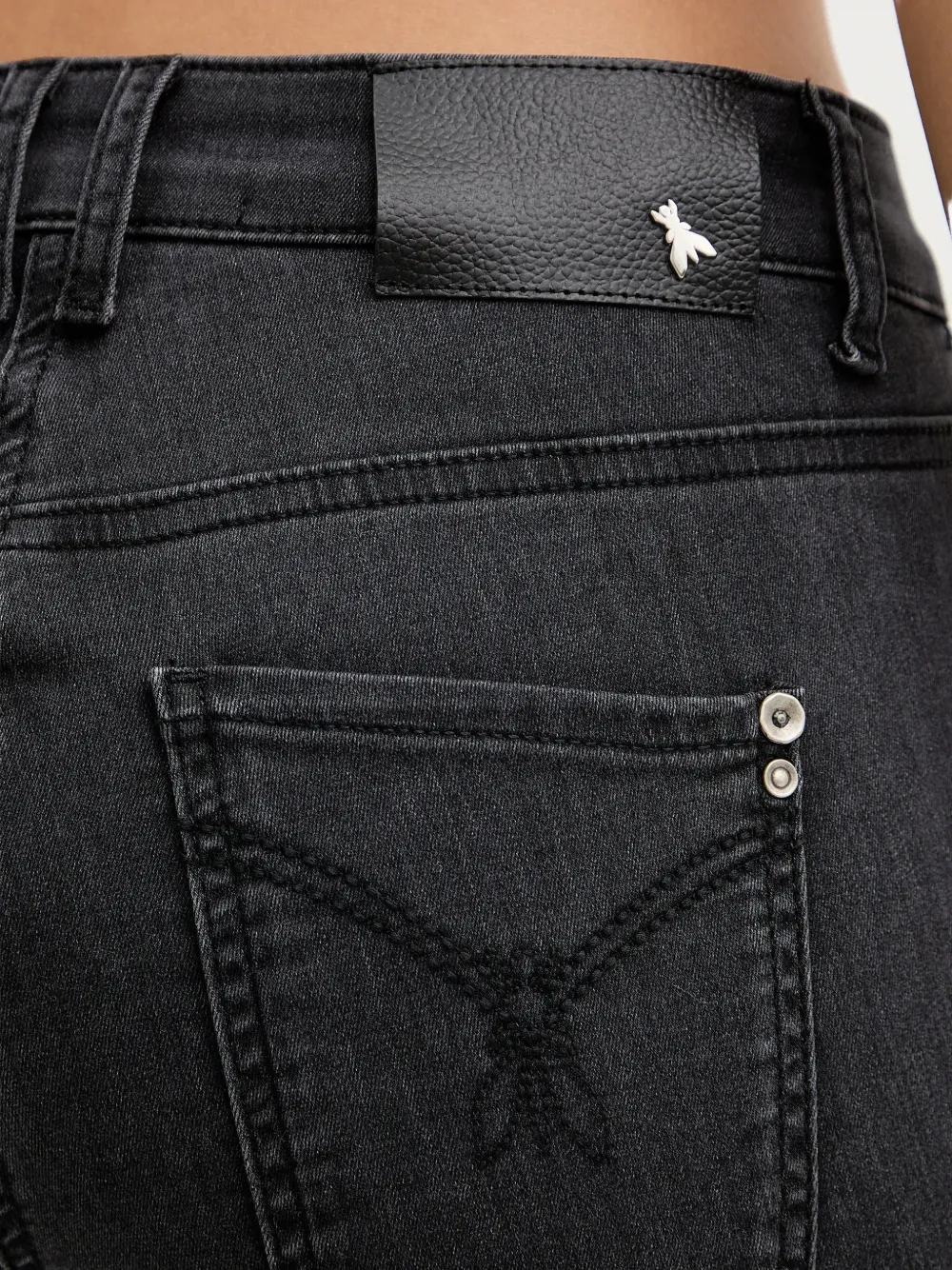 Patrizia Pepe Jeans met riemlussen Zwart