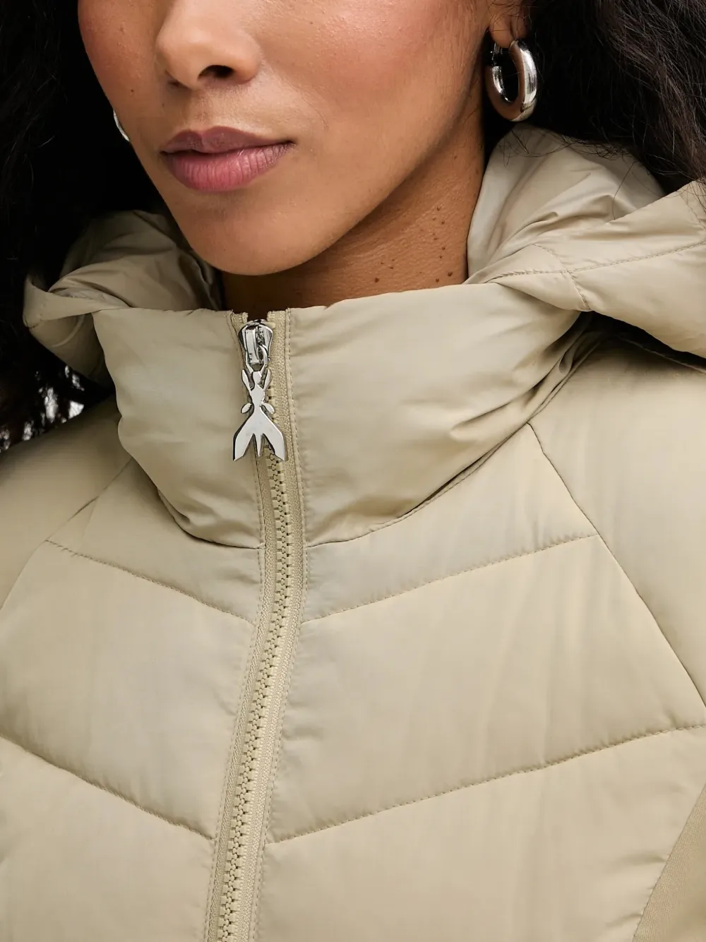 Patrizia Pepe Gewatteerd jack met capuchon Beige