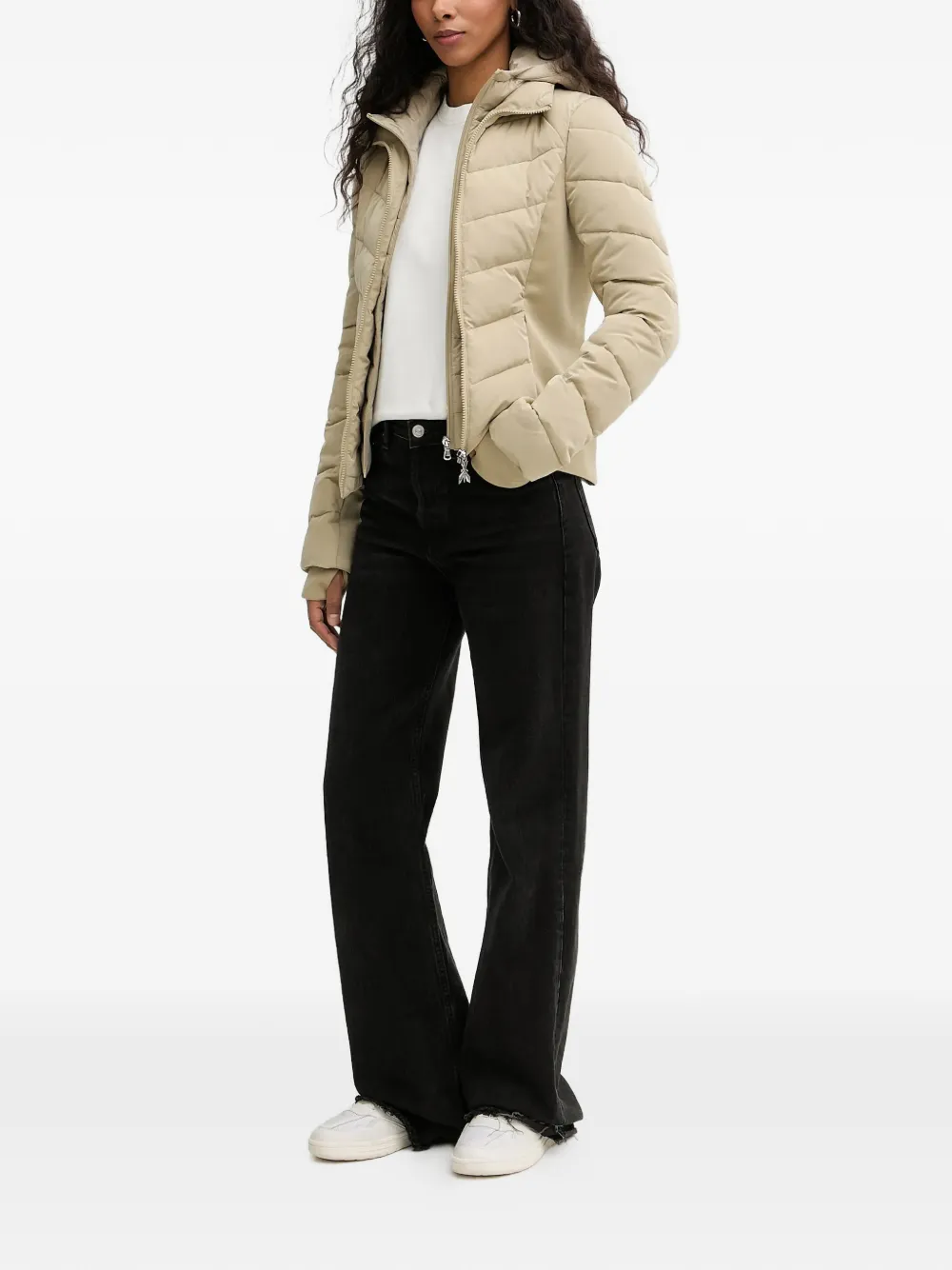Patrizia Pepe Gewatteerd jack met capuchon Beige