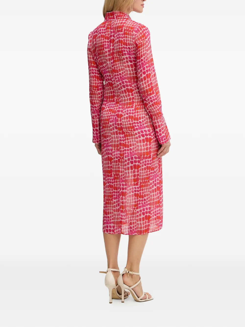  Patrizia Pepe Buttoned Patterned Midi Dress - Pink 