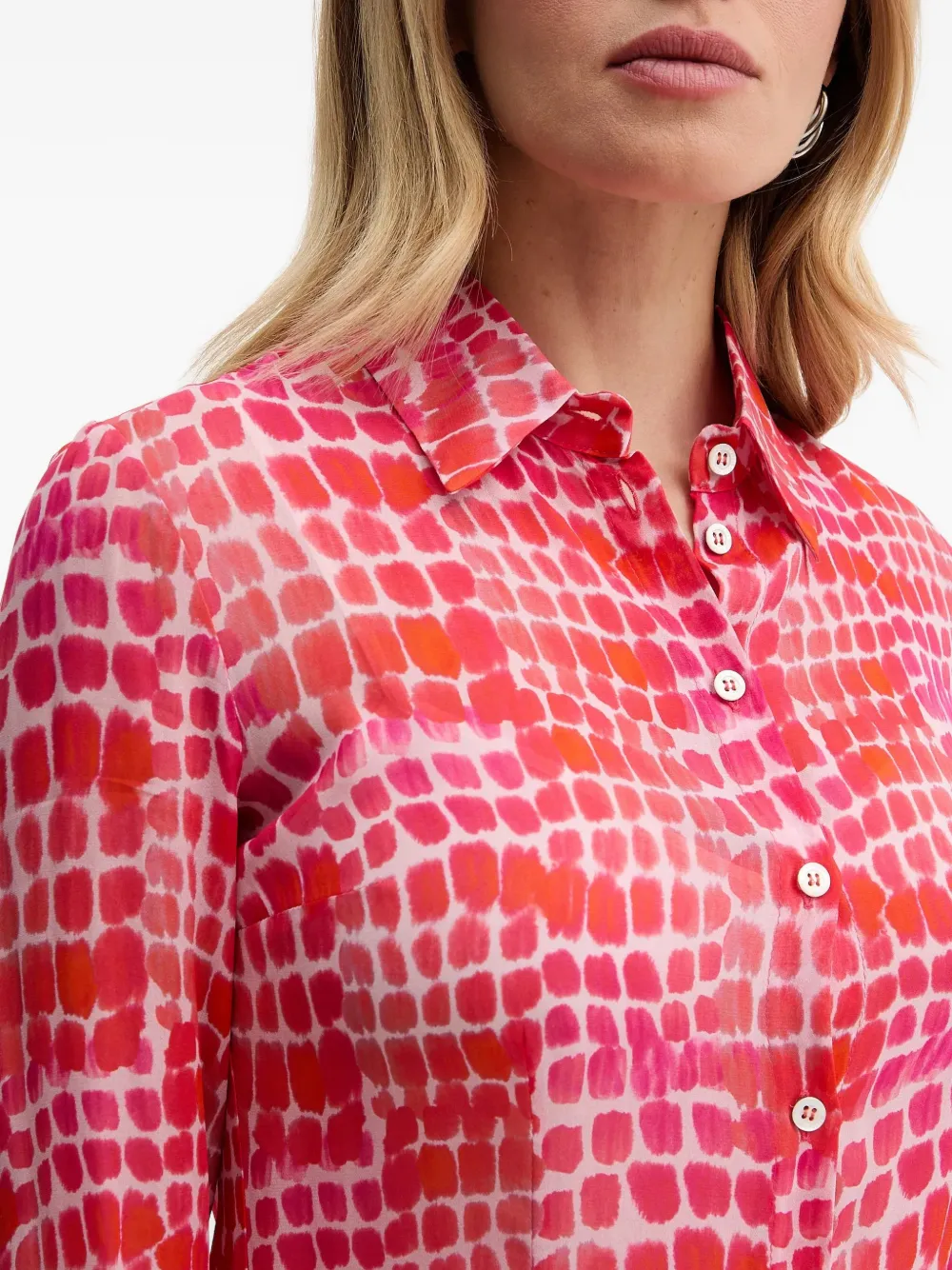Patrizia Pepe Midi-jurk met knopen en patroon Roze