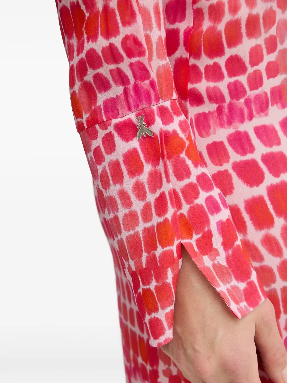 Patrizia Pepe Midi-jurk met knopen en patroon Roze