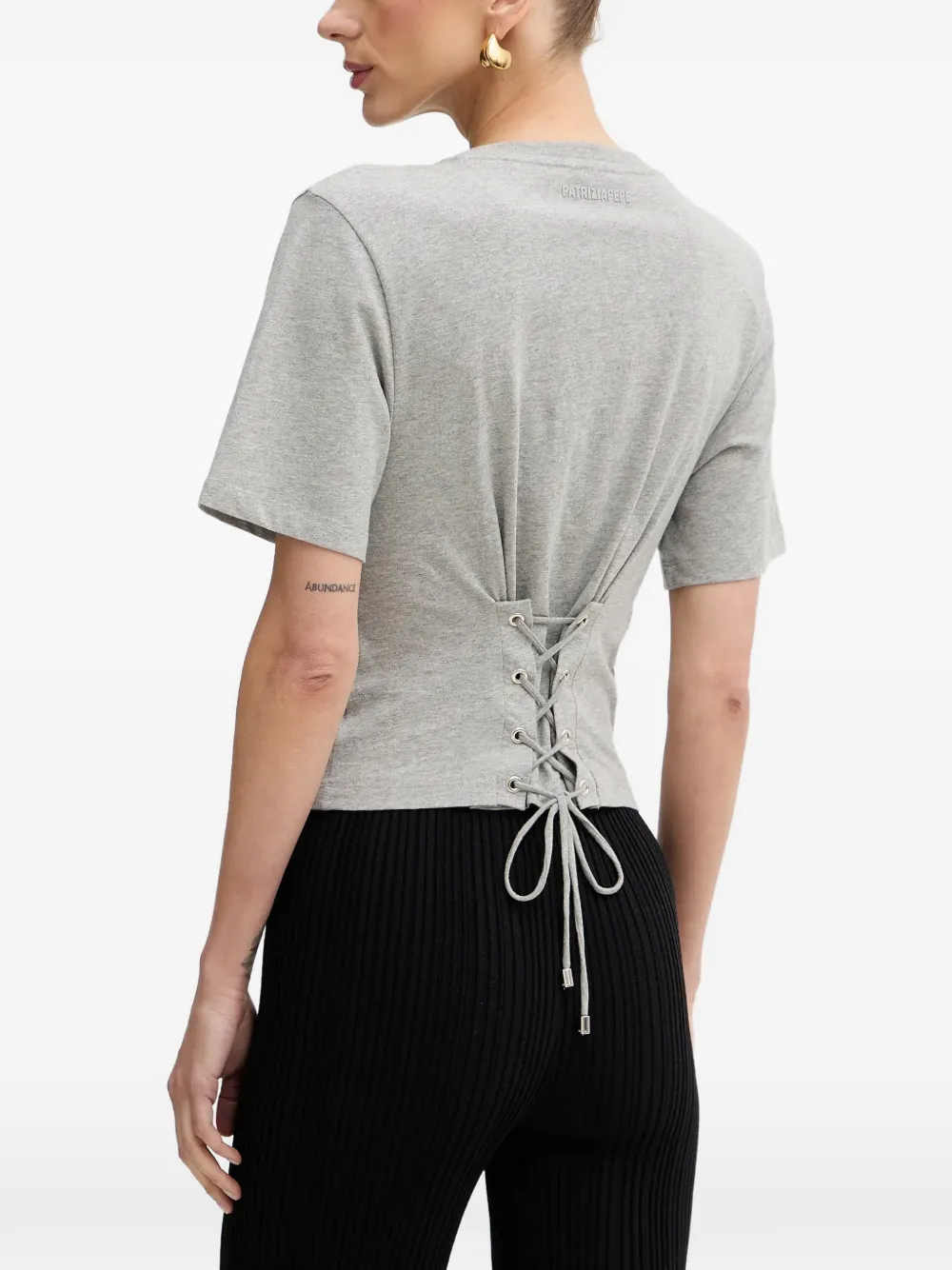 Patrizia Pepe Bustier T-shirt met trekkoord Grijs
