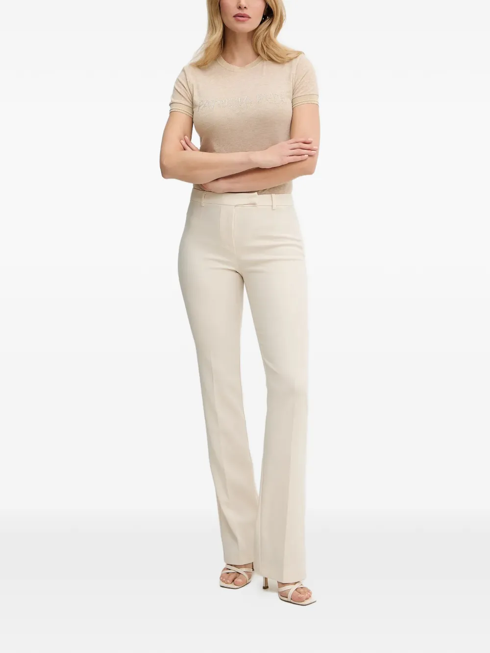 Patrizia Pepe T-shirt met stras Beige
